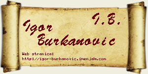 Igor Burkanović vizit kartica